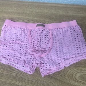 Pink Mesh Boxer Briefs